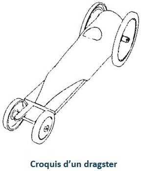 Croquis d'un dragster